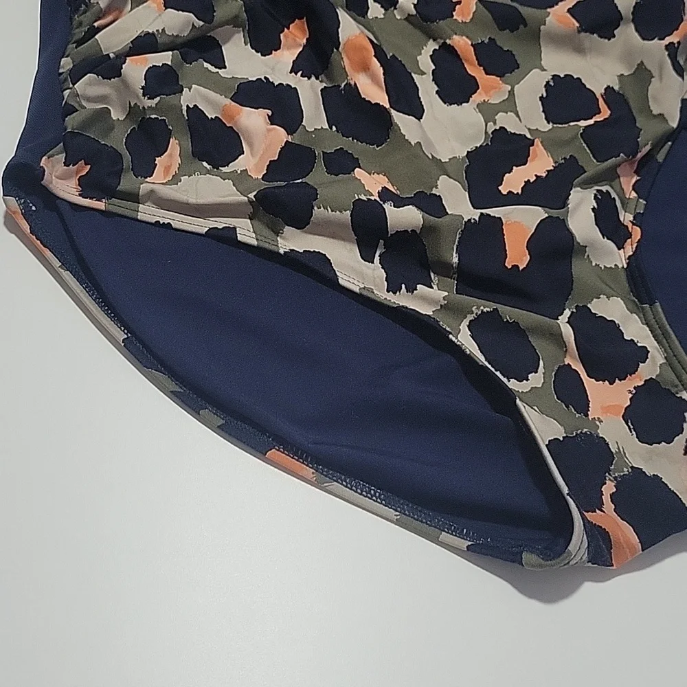 DKNY  Navy Leopard Print  One Piece Swimsuit 12
